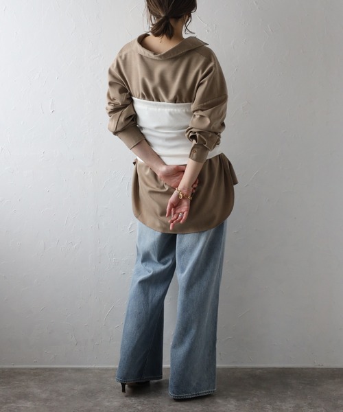 Bonjour Sagan（ボンジュールサガン）の「カップ付き2WAYチューブトップ（チューブトップ・レディース・オフホワイト/ブラック・FREE）」の13枚目の写真