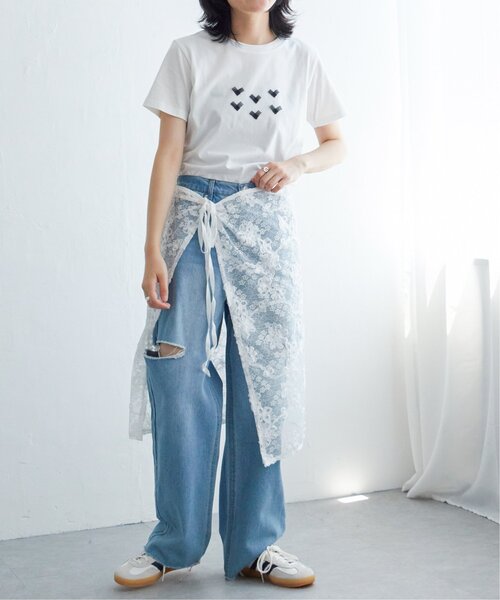 VENCEEXCHANGE(ヴァンスエクスチェンジ)の「オーガンジーハートTシャツ(Tシャツ/カットソー・レディース・ライトグレー/オフホワイト/チャコールグレー・FREE)」の20枚目の写真
