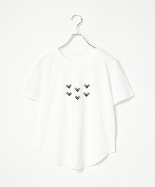 VENCEEXCHANGE(ヴァンスエクスチェンジ)の「オーガンジーハートTシャツ(Tシャツ/カットソー・レディース・ライトグレー/オフホワイト/チャコールグレー・FREE)」の21枚目の写真