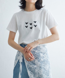 オーガンジーハートTシャツ