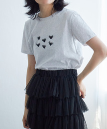 オーガンジーハートTシャツ