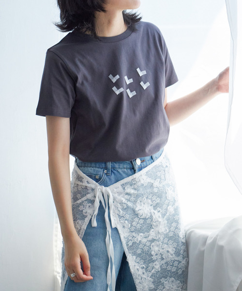 VENCEEXCHANGE(ヴァンスエクスチェンジ)の「オーガンジーハートTシャツ(Tシャツ/カットソー・レディース・ライトグレー/オフホワイト/チャコールグレー・FREE)」の16枚目の写真