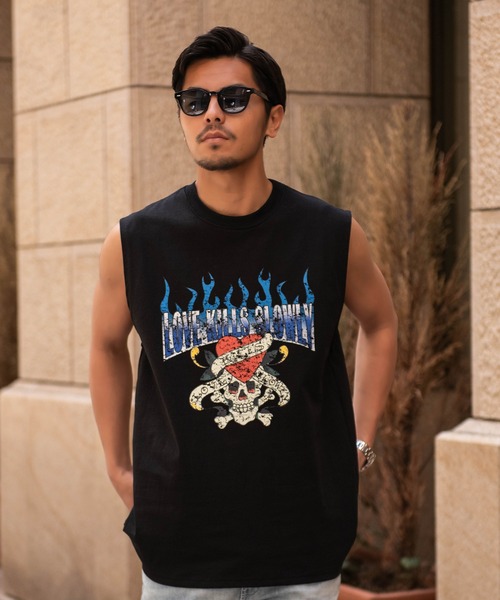 Ed Hardy(エドハーディー)の「『ED HARDY/エドハーディー』ノースリーブTシャツ(Tシャツ/カットソー・メンズ・B/A・LL/L/M)」の3枚目の写真