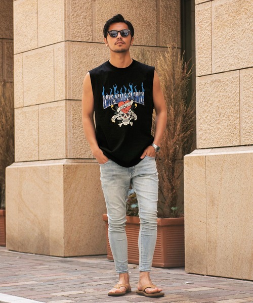 Ed Hardy(エドハーディー)の「『ED HARDY/エドハーディー』ノースリーブTシャツ(Tシャツ/カットソー・メンズ・B/A・LL/L/M)」の5枚目の写真