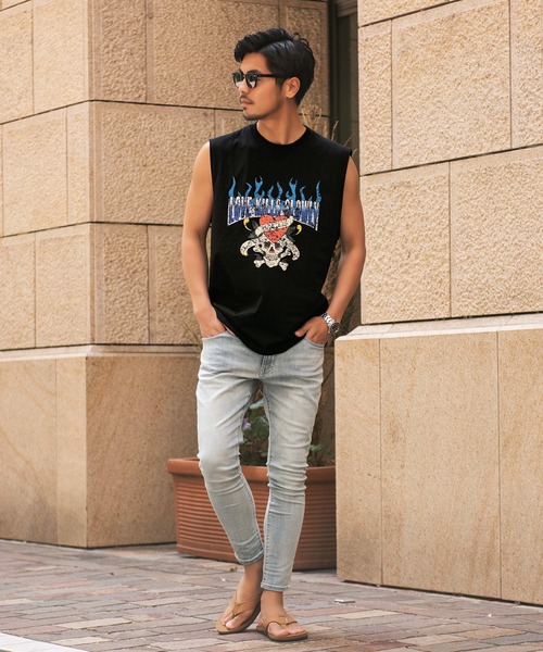 Ed Hardy(エドハーディー)の「『ED HARDY/エドハーディー』ノースリーブTシャツ(Tシャツ/カットソー・メンズ・B/A・LL/L/M)」の6枚目の写真