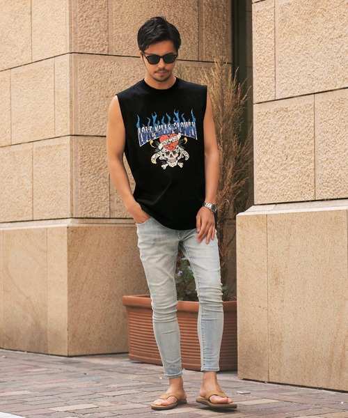 Ed Hardy(エドハーディー)の「『ED HARDY/エドハーディー』ノースリーブTシャツ(Tシャツ/カットソー・メンズ・B/A・LL/L/M)」の7枚目の写真