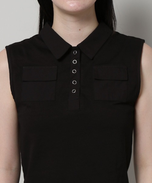 3.3 Field Trip （3.3フィールドトリップ）の「3.3 Field Trip／ボタンツキシャツタンク（タンクトップ・レディース・アイボリー/ブラック・FREE）」の19枚目の写真