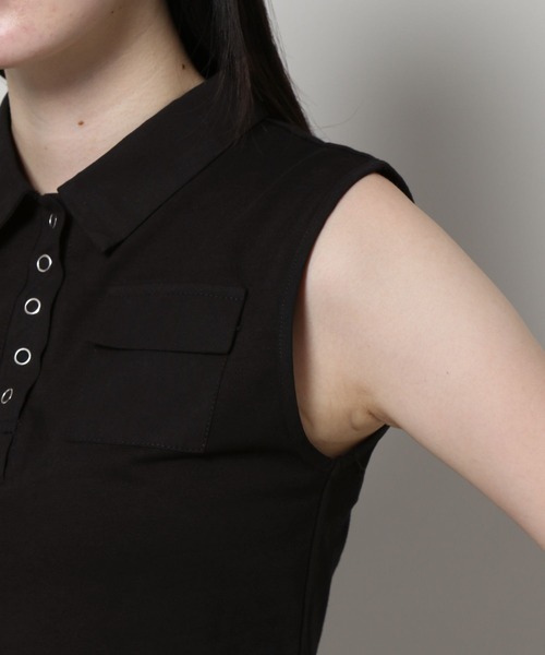 3.3 Field Trip （3.3フィールドトリップ）の「3.3 Field Trip／ボタンツキシャツタンク（タンクトップ・レディース・アイボリー/ブラック・FREE）」の20枚目の写真