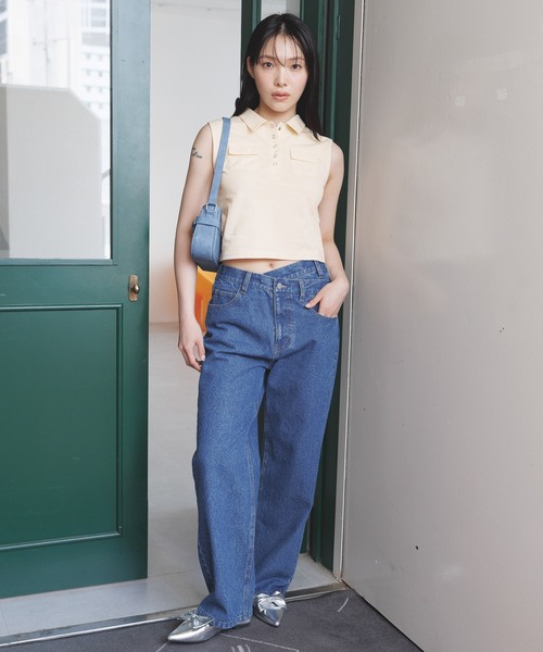 3.3 Field Trip （3.3フィールドトリップ）の「3.3 Field Trip／ボタンツキシャツタンク（タンクトップ・レディース・アイボリー/ブラック・FREE）」の3枚目の写真