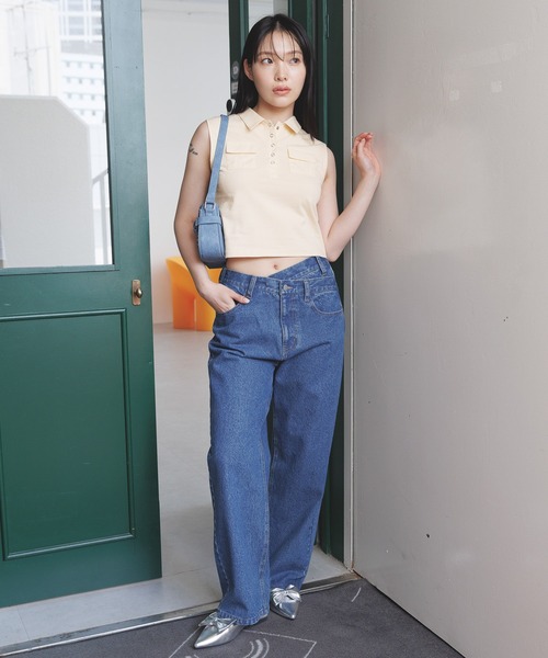 3.3 Field Trip （3.3フィールドトリップ）の「3.3 Field Trip／ボタンツキシャツタンク（タンクトップ・レディース・アイボリー/ブラック・FREE）」の4枚目の写真