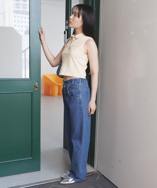 3.3 Field Trip （3.3フィールドトリップ）の「3.3 Field Trip／ボタンツキシャツタンク（タンクトップ・レディース・アイボリー/ブラック・FREE）」の5枚目の写真