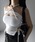 me+em select�i�~�[���Z���N�g�j�́u�y �J�b�v�t�� �^ �QWAY �z�N���X�X�g���b�v���{���J�b�g�A�E�g�V���[�g�L���~�\�[�� �^ cross strap  ribbon cutout short camisole�i�L���~�\�[���j�v�b�z���C�g