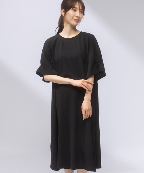 タックスリーブフレアワンピースドレス セール】タックスリーブ フレア ロングワンピース（ワンピース