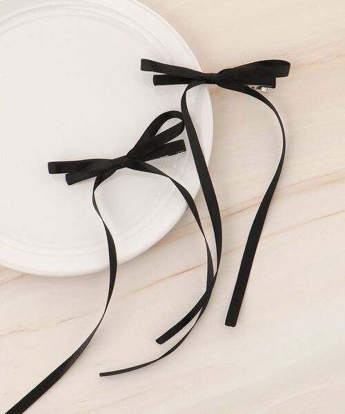 MAJESTIC LEGON（マジェスティックレゴン）の「ロングリボンヘアクリップ（バレッタ/ヘアクリップ・レディース・ブラック・FREE）」の4枚目の写真