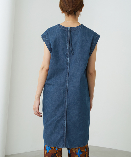 極美品　イエナ　デニムライク　スキッパーボリュームシャツワンピース　大きい 極美品 イエナ デニムライク スキッパーボリュームシャツワンピース