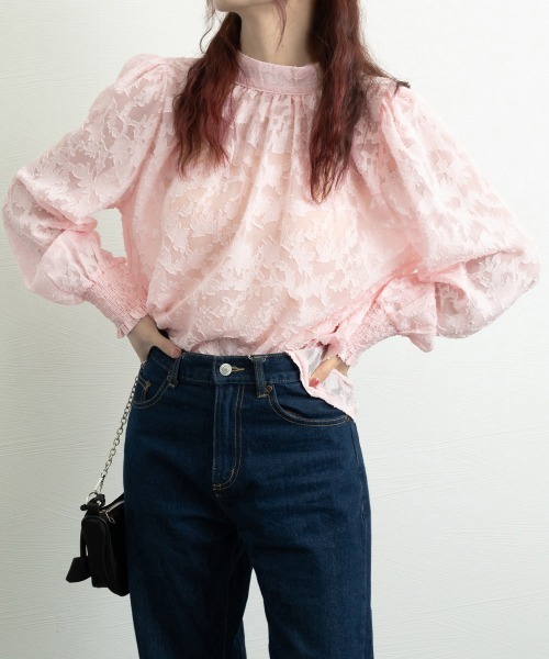 Miniministore(ミニミニストア)の「シアーブラウス バルーンスリーブ 韓国風(シャツ/ブラウス・レディース・アイボリー/ブラック/ブルー/ピンク/ライトグレー・M/L)」の1枚目の写真