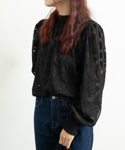 Miniministore(ミニミニストア)の「シアーブラウス バルーンスリーブ 韓国風(シャツ/ブラウス・レディース・アイボリー/ブラック/ブルー/ピンク/ライトグレー・M/L)」の19枚目の写真