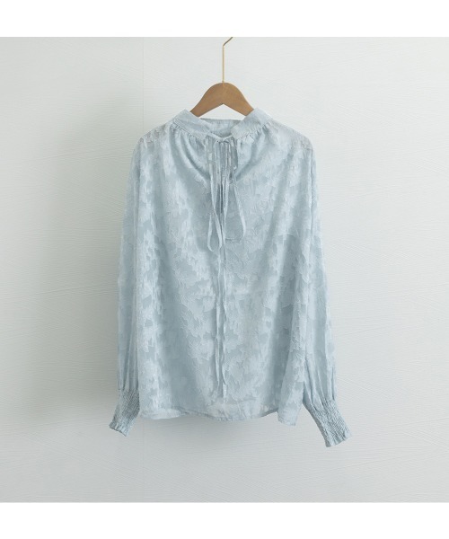 Miniministore(ミニミニストア)の「シアーブラウス バルーンスリーブ 韓国風(シャツ/ブラウス・レディース・アイボリー/ブラック/ブルー/ピンク/ライトグレー・M/L)」の10枚目の写真