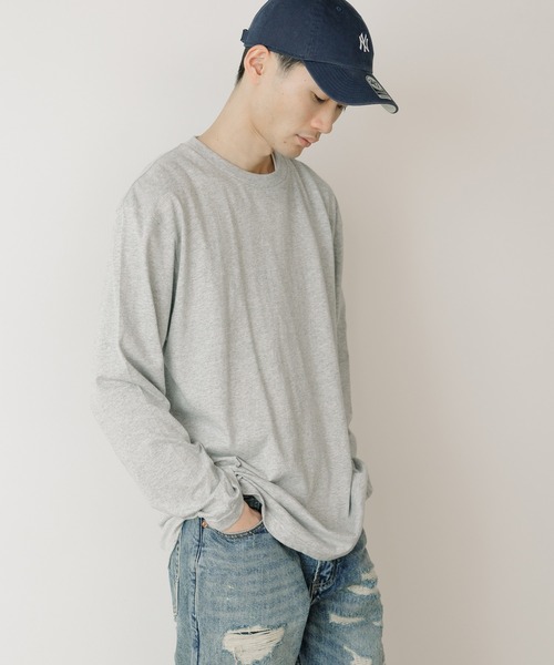 Printstar（プリントスター）の「5.6oz リラックスベーシックT クルーネック オーバーサイズ コットン カットソーL/S Tシャツ カラーバリエーション豊富（Tシャツ/カットソー・メンズ・ホワイト/バーガンディー/ネイビー/パープル/杢グレー/ブラック/アーミー・S/M/L/XL）」の3枚目の写真