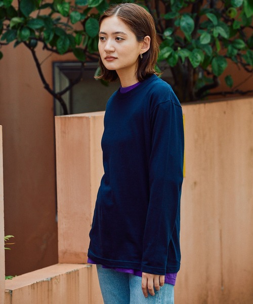 Printstar（プリントスター）の「5.6oz リラックスベーシックT クルーネック オーバーサイズ コットン カットソーL/S Tシャツ カラーバリエーション豊富（Tシャツ/カットソー・メンズ・ホワイト/バーガンディー/ネイビー/パープル/杢グレー/ブラック/アーミー・S/M/L/XL）」の5枚目の写真