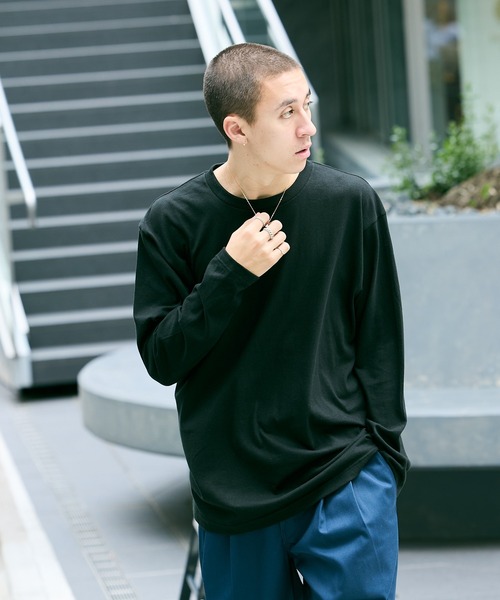 Printstar（プリントスター）の「5.6oz リラックスベーシックT クルーネック オーバーサイズ コットン カットソーL/S Tシャツ カラーバリエーション豊富（Tシャツ/カットソー・メンズ・ホワイト/バーガンディー/ネイビー/パープル/杢グレー/ブラック/アーミー・S/M/L/XL）」の21枚目の写真