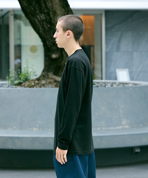 Printstar（プリントスター）の「5.6oz リラックスベーシックT クルーネック オーバーサイズ コットン カットソーL/S Tシャツ カラーバリエーション豊富（Tシャツ/カットソー・メンズ・ホワイト/バーガンディー/ネイビー/パープル/杢グレー/ブラック/アーミー・S/M/L/XL）」の13枚目の写真