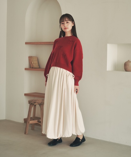 moi tytto（モイテュット）の「ロングスリーブリボンニット（ニット