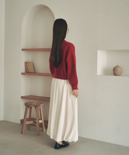 moi tytto（モイテュット）の「ロングスリーブリボンニット（ニット/セーター・レディース・ブラック/オフホワイト/レッド・FREE）」の12枚目の写真