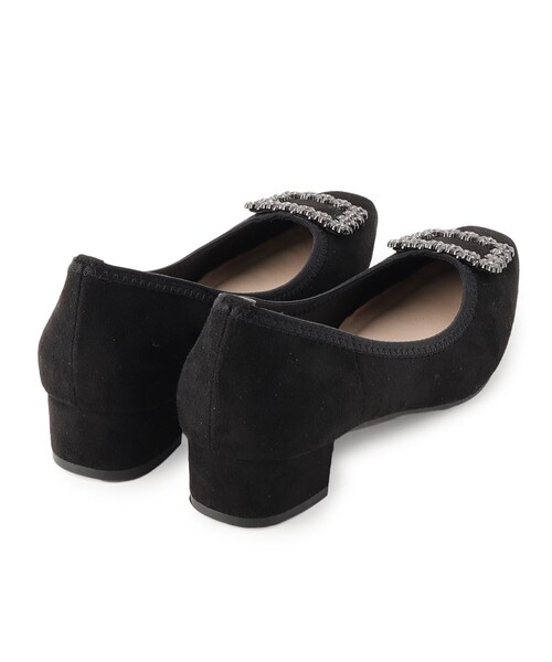 SHOO・LA・RUE(シューラルー)の「◆【ストレッチ】大人のきらめき ビジューヒールパンプス(パンプス・レディース・ブラック/ダークブラウン・45/35)」の6枚目の写真