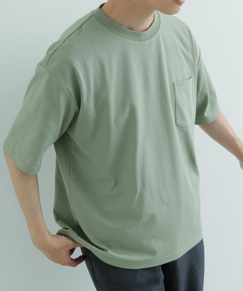 ITEMS URBANRESEARCH(アイテムズ アーバンリサーチ)の「『吸水速乾』裏メッシュ 高機能 クルーネックTシャツ(Tシャツ/カットソー・メンズ・オートミール/グリーン系その他/ネイビー/ブラック・MEDIUM/LARGE)」の3枚目の写真