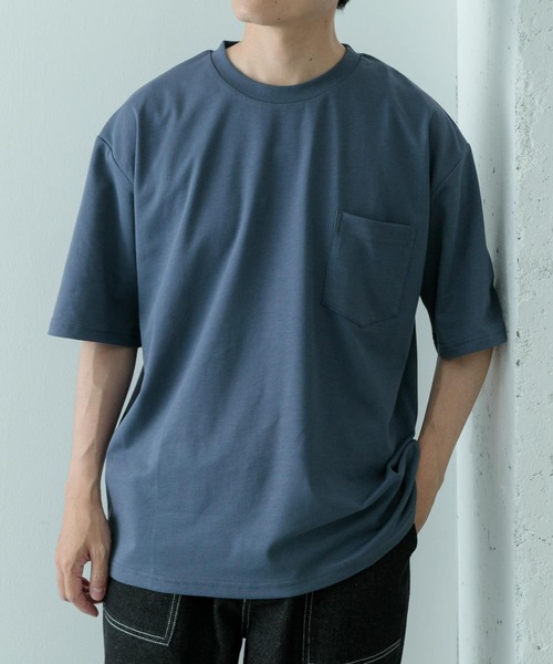 ITEMS URBANRESEARCH(アイテムズ アーバンリサーチ)の「『吸水速乾』裏メッシュ 高機能 クルーネックTシャツ(Tシャツ/カットソー・メンズ・オートミール/グリーン系その他/ネイビー/ブラック・MEDIUM/LARGE)」の4枚目の写真