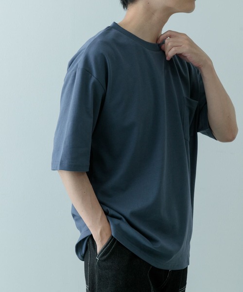 ITEMS URBANRESEARCH(アイテムズ アーバンリサーチ)の「『吸水速乾』裏メッシュ 高機能 クルーネックTシャツ(Tシャツ/カットソー・メンズ・オートミール/グリーン系その他/ネイビー/ブラック・MEDIUM/LARGE)」の13枚目の写真