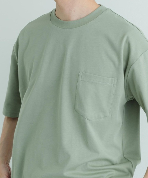 ITEMS URBANRESEARCH(アイテムズ アーバンリサーチ)の「『吸水速乾』裏メッシュ 高機能 クルーネックTシャツ(Tシャツ/カットソー・メンズ・オートミール/グリーン系その他/ネイビー/ブラック・MEDIUM/LARGE)」の6枚目の写真