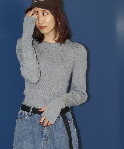 Auntie Rosa Holiday(アンティローザホリデー)の「パワショルリブニットプルオーバー(ニット/セーター・レディース・グレー/ブラック/グリーン・FREE)」の14枚目の写真