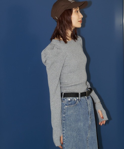 Auntie Rosa Holiday(アンティローザホリデー)の「パワショルリブニットプルオーバー(ニット/セーター・レディース・グレー/ブラック/グリーン・FREE)」の16枚目の写真