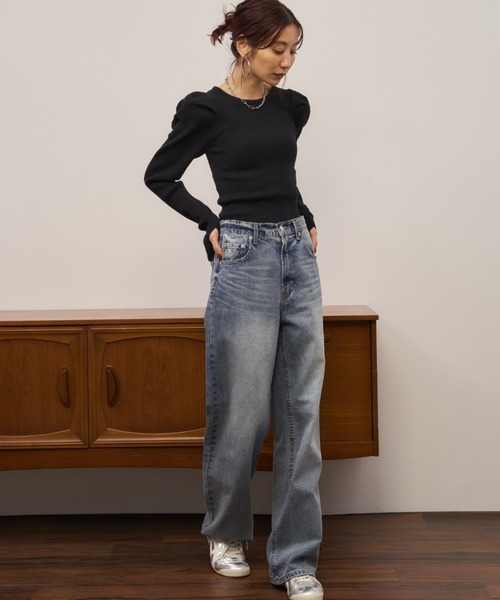Auntie Rosa Holiday(アンティローザホリデー)の「パワショルリブニットプルオーバー(ニット/セーター・レディース・グレー/ブラック/グリーン・FREE)」の8枚目の写真