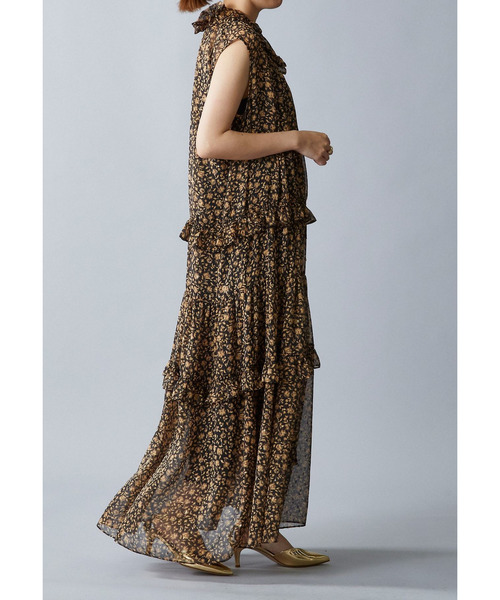 ラメフラワープリントワンピース