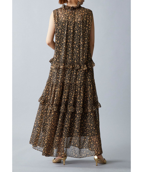 ラメフラワープリントワンピース