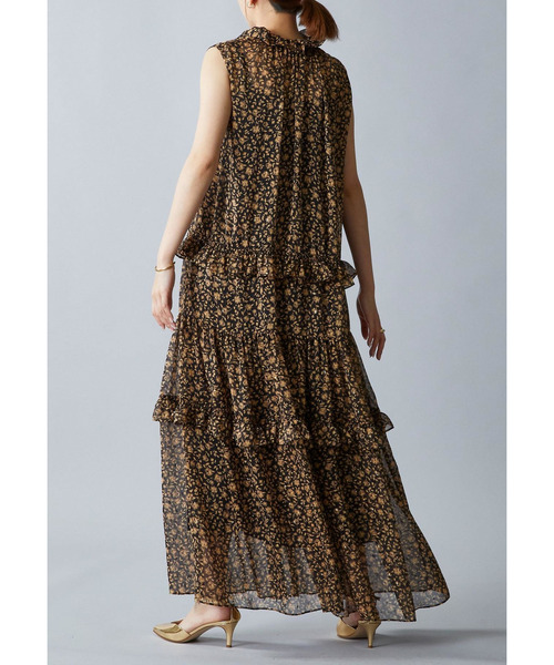 ラメフラワープリントワンピース