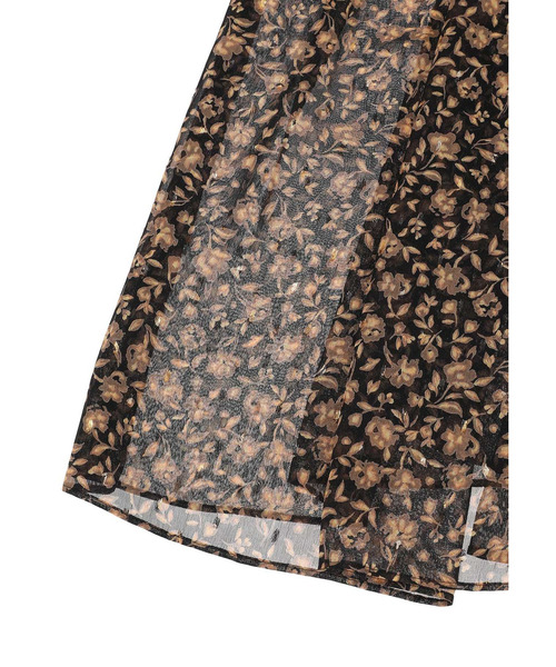 ラメフラワープリントワンピース