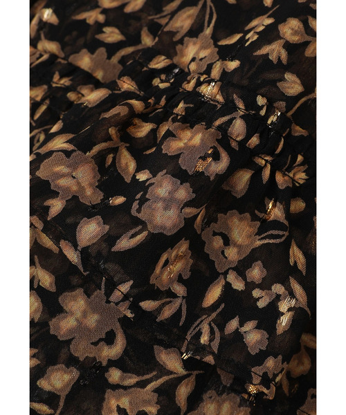 ラメフラワープリントワンピース