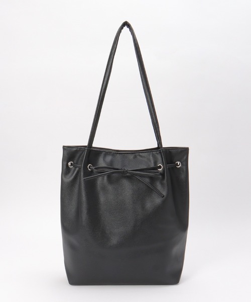 notch.(ノッチ)の「リボントートバッグ(トートバッグ・レディース・シルバー系/ブラック/チャコールグレー・ONESIZE)」の2枚目の写真