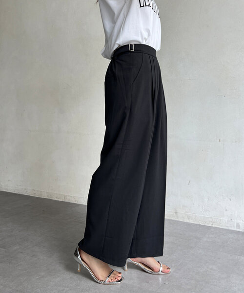 Chez toi(シェトワ)の「2タックワイドパンツ(その他パンツ・レディース・キャメル/アイボリー/チャコールグレー・FREE)」の21枚目の写真