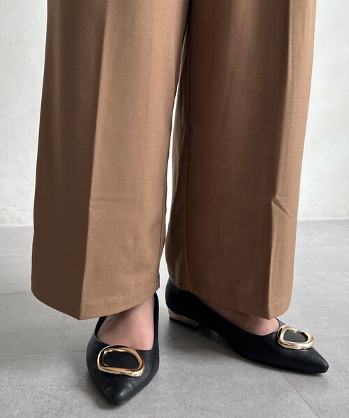 Chez toi(シェトワ)の「2タックワイドパンツ(その他パンツ・レディース・キャメル/アイボリー/チャコールグレー・FREE)」の14枚目の写真