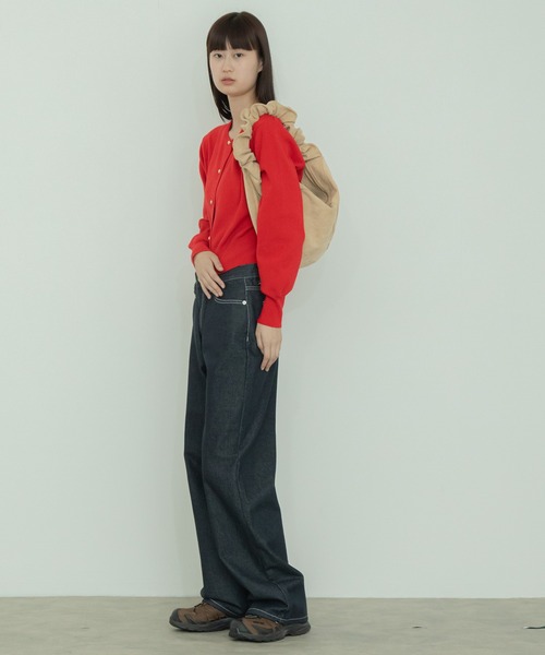 【セール】ショート丈メタルボタンカーディガン/長袖 ミニ丈 クロップド丈 韓国 ガーリー オフィスカジュアル（カーディガン/ボレロ）｜HEILIS（ヘイリス）