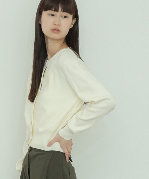 【セール】ショート丈メタルボタンカーディガン/長袖 ミニ丈 クロップド丈 韓国 ガーリー オフィスカジュアル（カーディガン/ボレロ）｜HEILIS（ヘイリス）