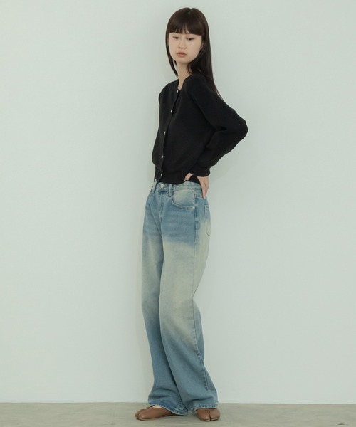 【セール】ショート丈メタルボタンカーディガン/長袖 ミニ丈 クロップド丈 韓国 ガーリー オフィスカジュアル（カーディガン/ボレロ）｜HEILIS（ヘイリス）