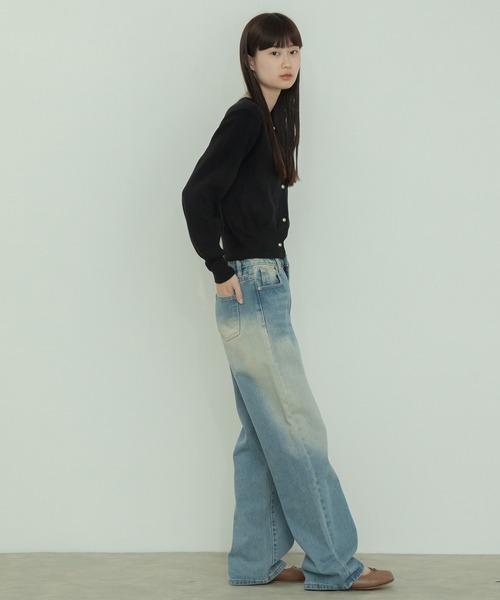 【セール】ショート丈メタルボタンカーディガン/長袖 ミニ丈 クロップド丈 韓国 ガーリー オフィスカジュアル（カーディガン/ボレロ）｜HEILIS（ヘイリス）