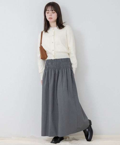 【セール】ショート丈メタルボタンカーディガン/長袖 ミニ丈 クロップド丈 韓国 ガーリー オフィスカジュアル（カーディガン/ボレロ）｜HEILIS（ヘイリス）