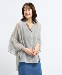 GLOBAL WORK Smile Seed Store | 袖フレアシアーチュニック5分袖/135216(シャツ/ブラウス)